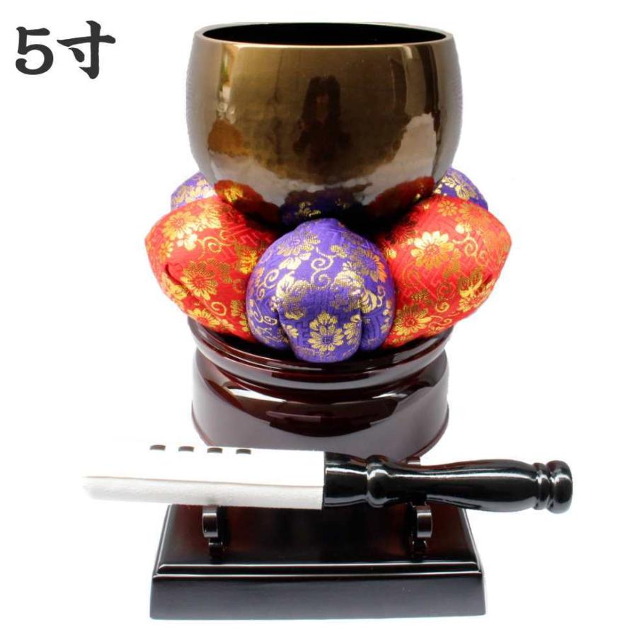 大徳寺りん コハクボカシ 5点セット 5寸 直径15cm おりん 布団 大徳寺りん コハクボカシ 5点セット 5寸 直径15cm おりん 布団