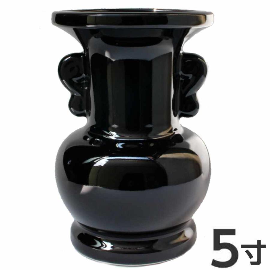 花立て 5寸 黒 陶器製 1個販売 花瓶 仏具 ブラック : 二宮仏壇 - 通販 