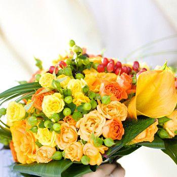Flower フラワーギフト 花束 オレンジ 系 お中元 開店祝い 花