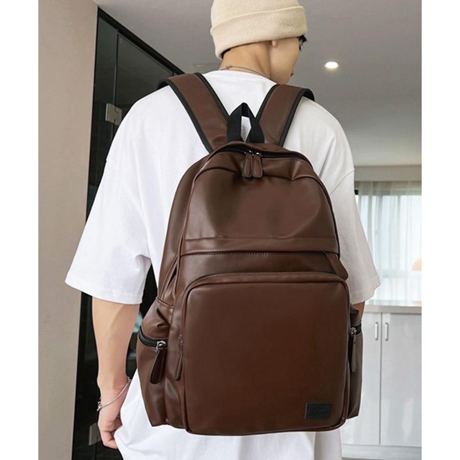 新品未使用 本革 レザーリュック ブラウン シンプル 通勤通学 男女兼用 リュック レディース 軽量 通勤 おしゃれ ショルダー ショルダーバッグ