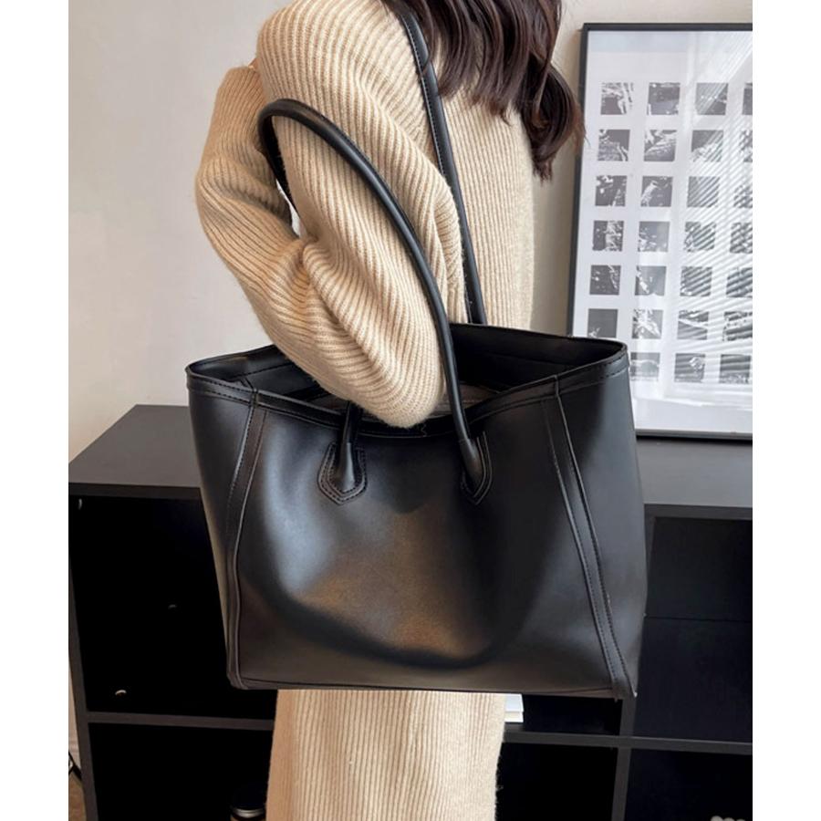 トートバッグ レディース ファスナー付き A4 大きめ 大容量 黒