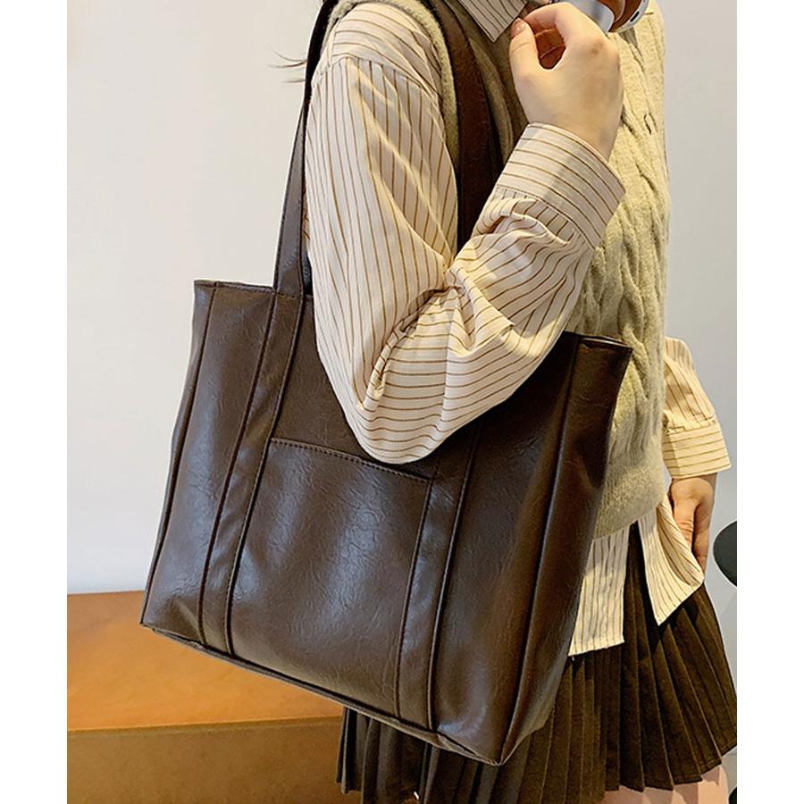 トートバッグ レディース 軽量 A4 大きめ ファスナー付き 黒 大容量