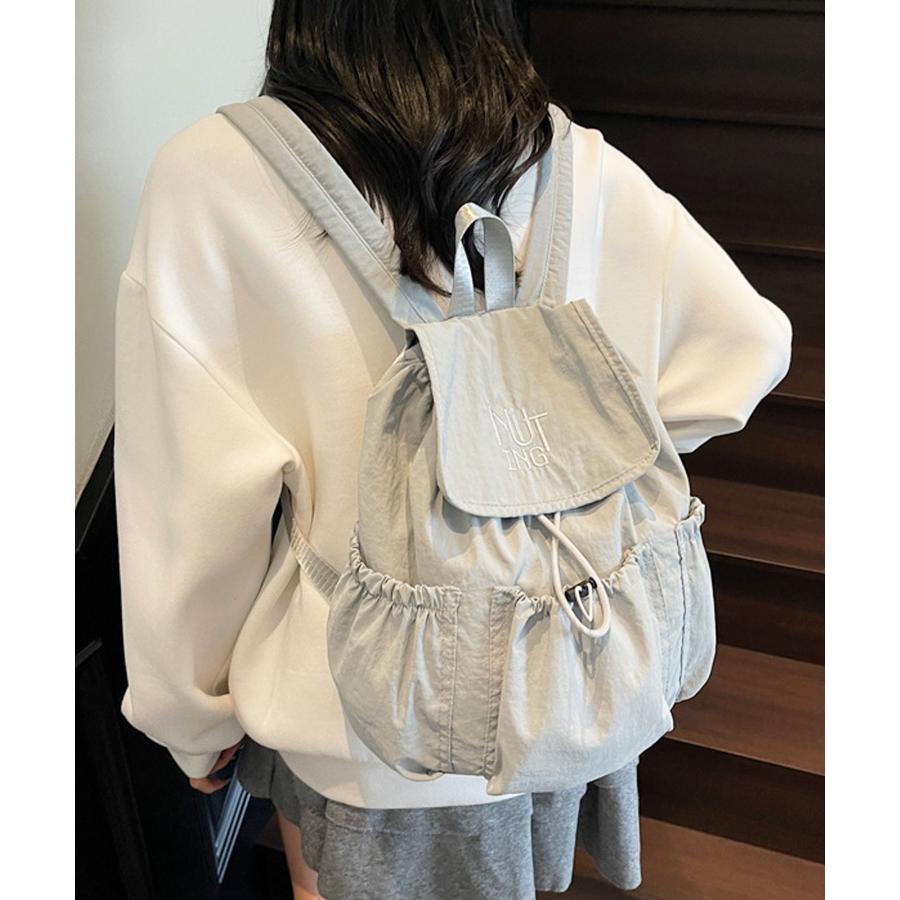 リュックサック レディース バックパック ナイロン フラップ 巾着