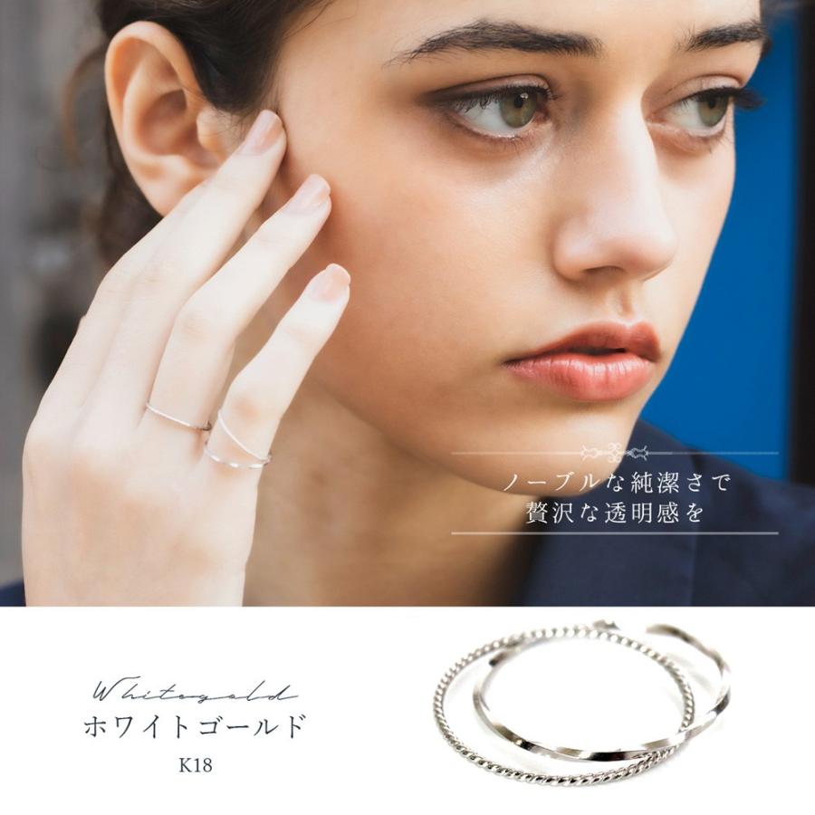 リング イエローゴールド 18k クロスリング 2連 ピンキーリング ファランジリング 指輪 ゴールド シルバー かわいい おしゃれ 大人可愛い シンプル 可愛いの画像