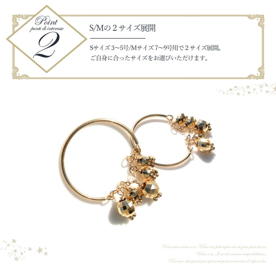 ピアス 18k レディース 18金 フェザーカット ドレープ チェーン Ｃ型 ミラーボール CLAIRE かわいい おしゃれ 結婚式 卒業式 入学式 卒園式の画像