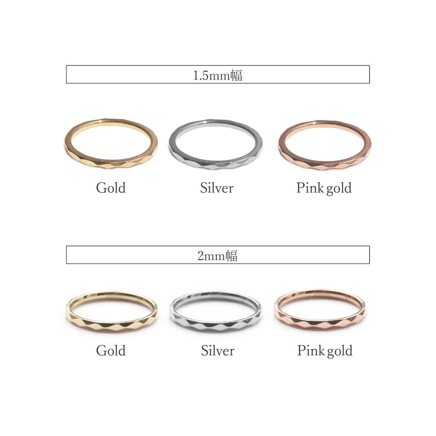 リング レディース おしゃれ ゴールド シルバー ピンクゴールド ステンレス メンズ 指輪 つけっぱなし アクセサリー 金属アレルギー 細身 カット 大人 男女兼用 |  | 16