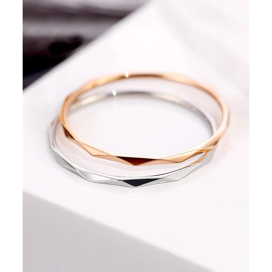 リング レディース おしゃれ ゴールド シルバー ピンクゴールド ステンレス メンズ 指輪 つけっぱなし アクセサリー 金属アレルギー 細身 カット 大人 男女兼用 |  | 08