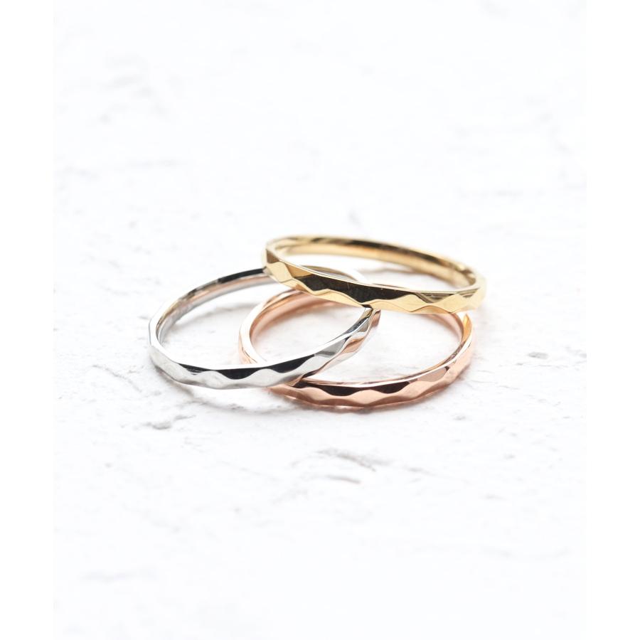 リング レディース おしゃれ ゴールド シルバー ピンクゴールド ステンレス メンズ 指輪 つけっぱなし アクセサリー 金属アレルギー 細身 カット 大人 男女兼用 |  | 09
