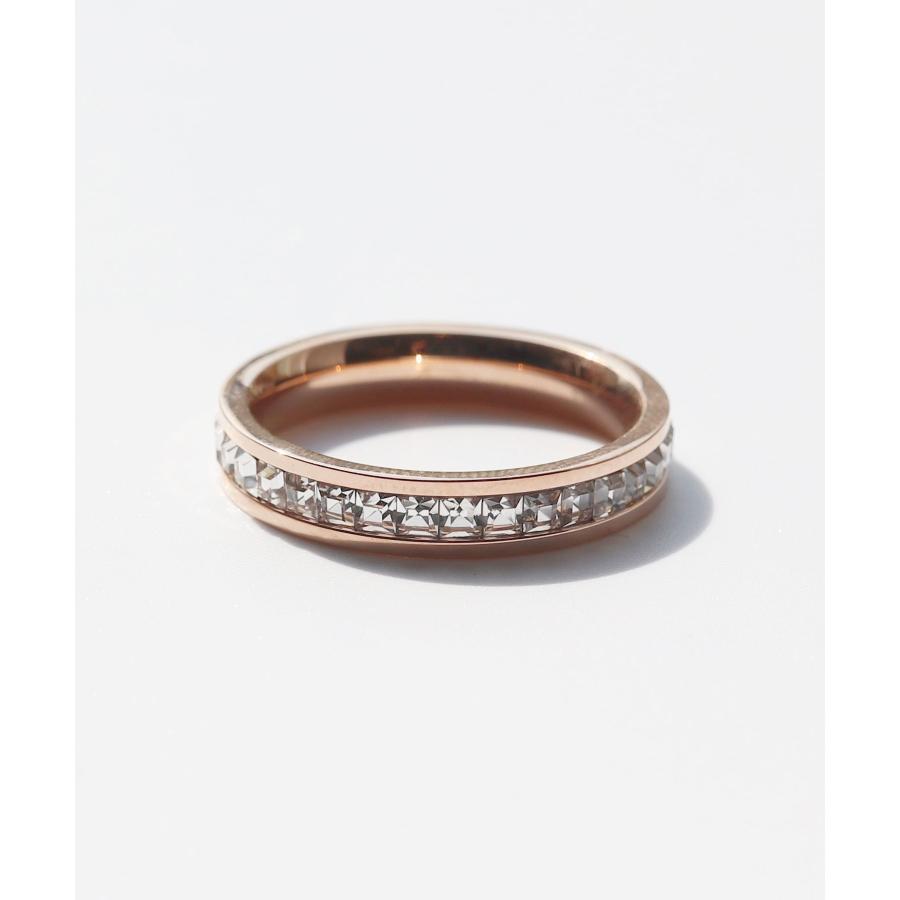 指輪 レディース つけっぱなし おしゃれ ステンレス 9号 重ね付け 2連 メンズ キュービックジルコニア キラキラ ゴールド ピンクゴール 太め 細い エタニティ |  | 08