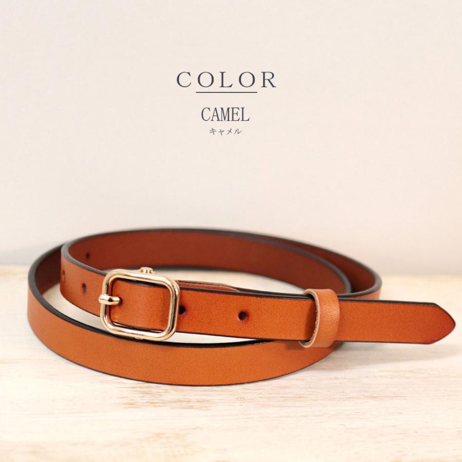 ベルト レディース 細 牛革 おしゃれ 大きいサイズ レザー スクエア