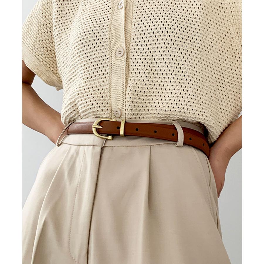 ベルト レディース PUレザー 細め 4タイプ展開 ユニーク バックル 細