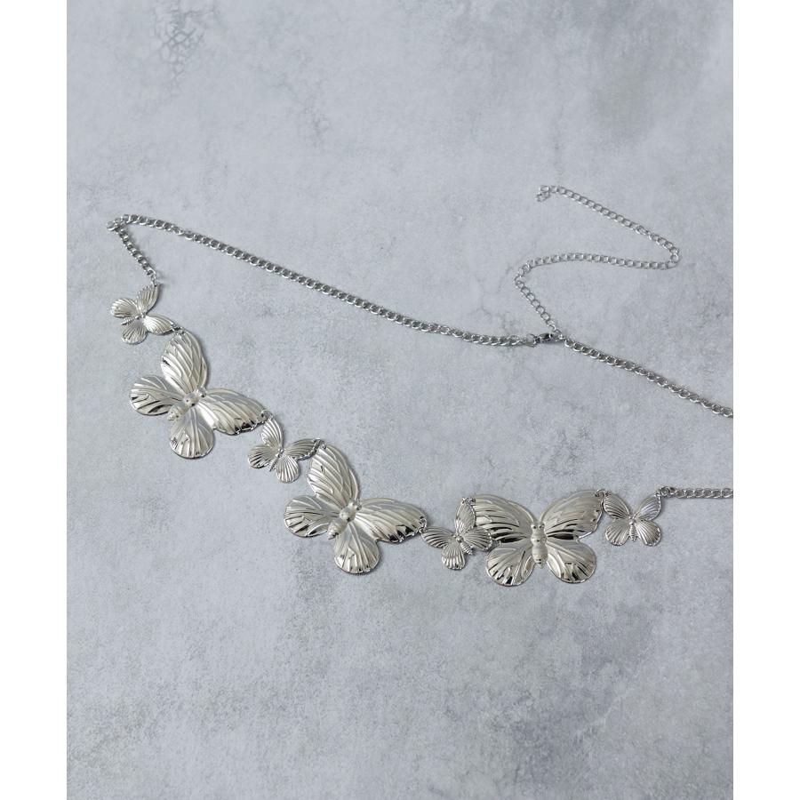 チェーンベルト レディース ベルト おしゃれ ゴールド シルバー 蝶