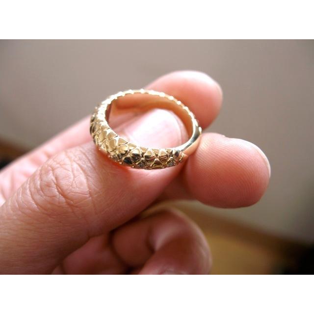仁尾彫金『ゴールドパイソンダイヤリング』ハンドメイド26a : 仁尾彫金 