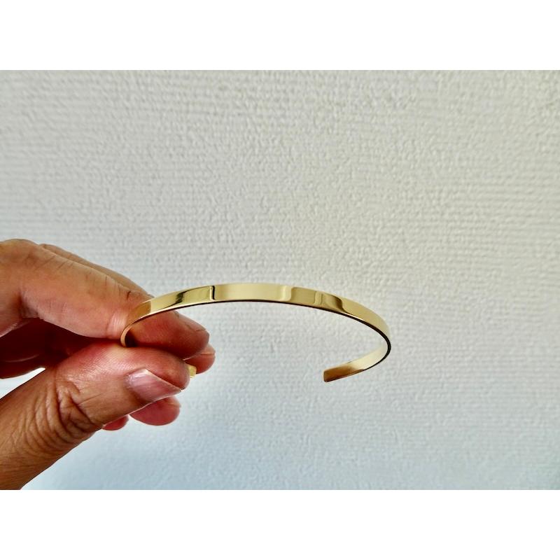 仁尾彫金『k18幅5mm平打ちバングル』腕周り18cmまで
