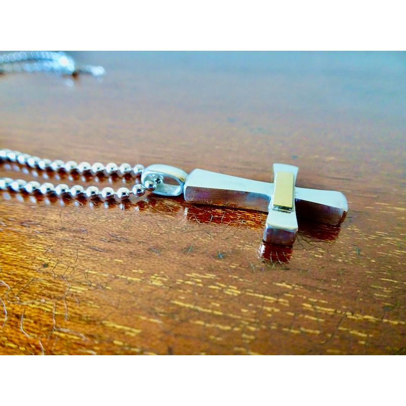 仁尾彫金『k18ステッカー、逆十字クロス』ハンドメイド310b : 仁尾彫金 