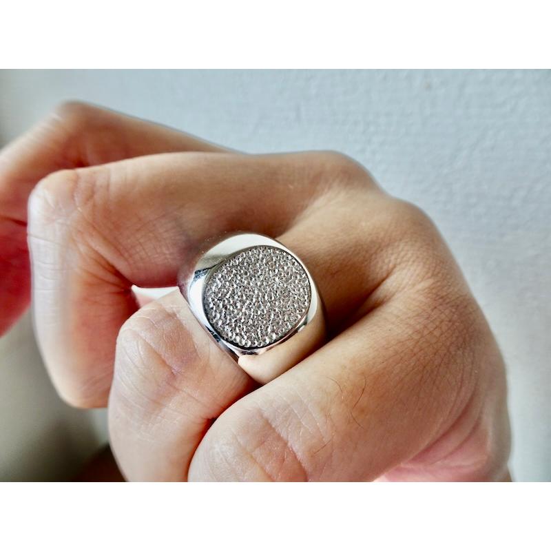 仁尾彫金『プラチナ、楕円の印台リング4』ハンドメイド368b : 仁尾彫金 