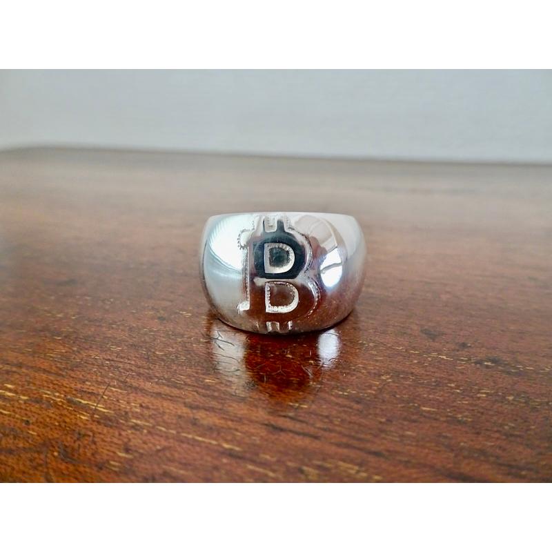 仁尾彫金『ビットコイン甲丸リング』ハンドメイド391b : 仁尾彫金 