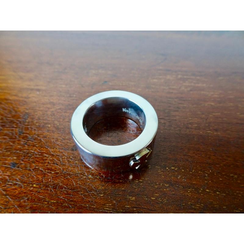 仁尾彫金『平打アイアンクロスリング3、厚み4mm』ハンドメイド542b