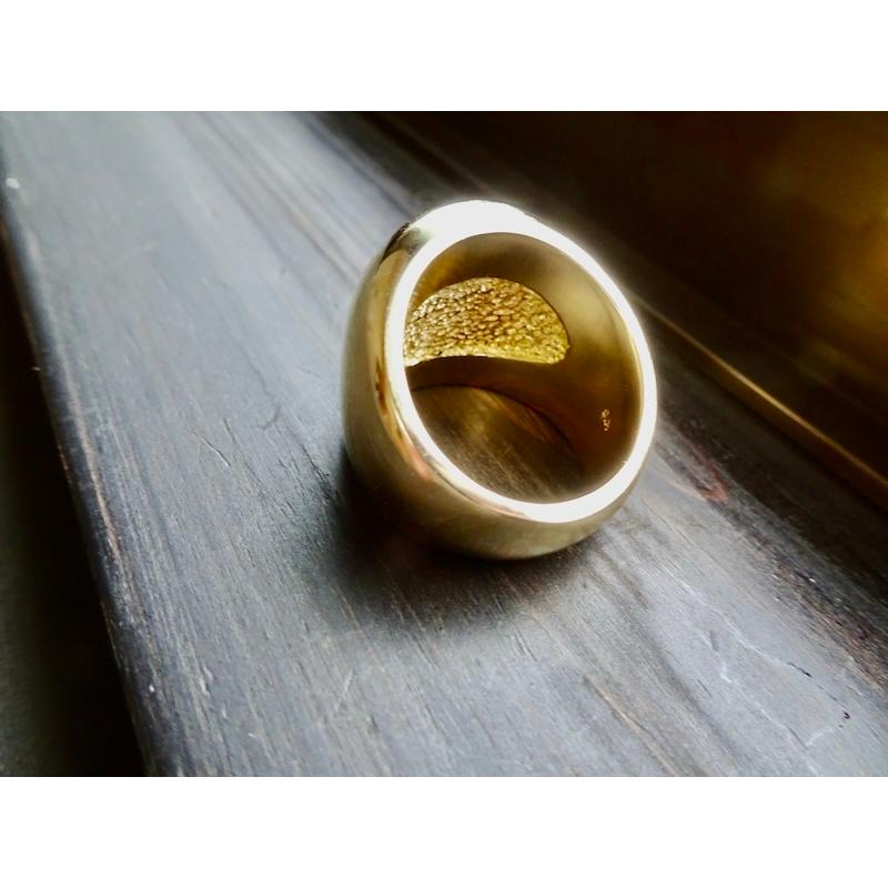 仁尾彫金『楕円のゴールド印台リング』ハンドメイド107 : 仁尾彫金 