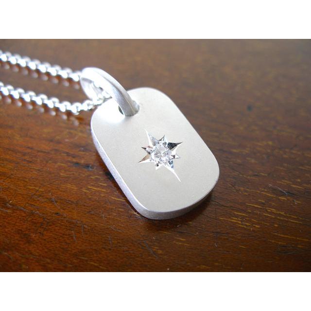 仁尾彫金『一つ星3mmダイヤプレート』ハンドメイド448 : 仁尾彫金 