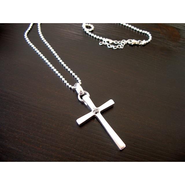仁尾彫金『一つ星ブラックダイヤクロス』ハンドメイド15 : 仁尾彫金 