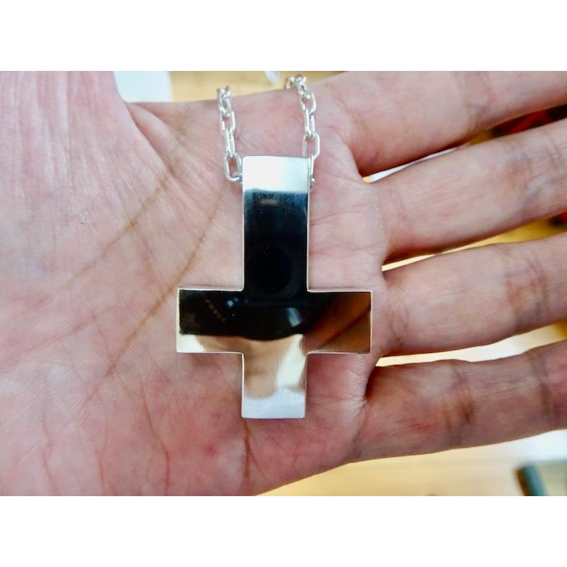 仁尾彫金『ビッグブロック、逆十字クロス、チェーン無し』ハンドメイド  