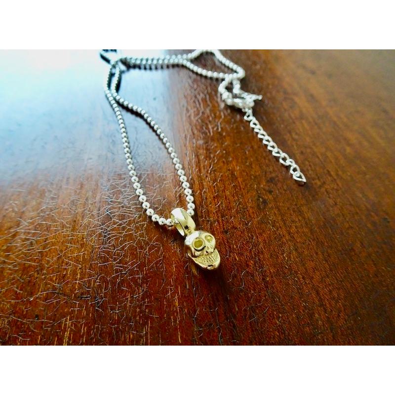 仁尾彫金『ゴールド、ラッキースカルペンダント』ハンドメイド253 