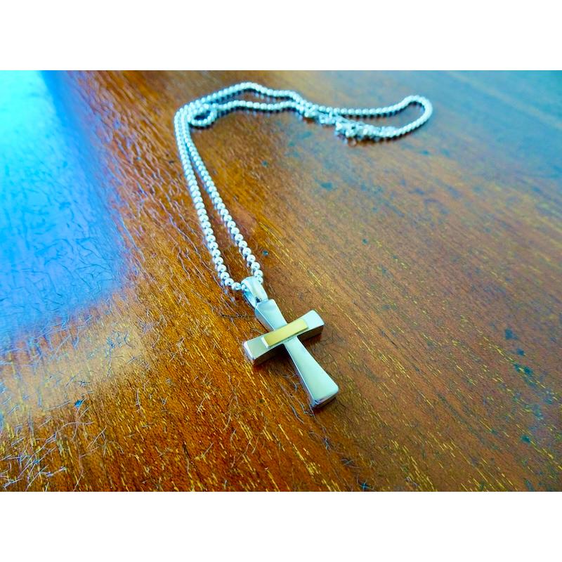 仁尾彫金『ブロッククロス』ハンドメイド599b 仁尾彫金『プラチナ