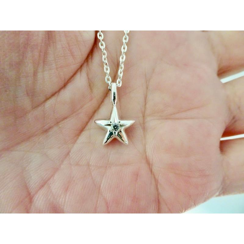 仁尾彫金『一つ星ジルコニア、ぷっくりスターペンダント』ハンドメイド362b 仁尾彫金『一つ星ジルコニア、ぷっくりスターペンダント』ハンドメイド