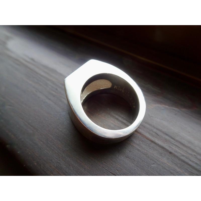 仁尾彫金『5つ星ジルコニア印台リング』ハンドメイド131 : 仁尾彫金