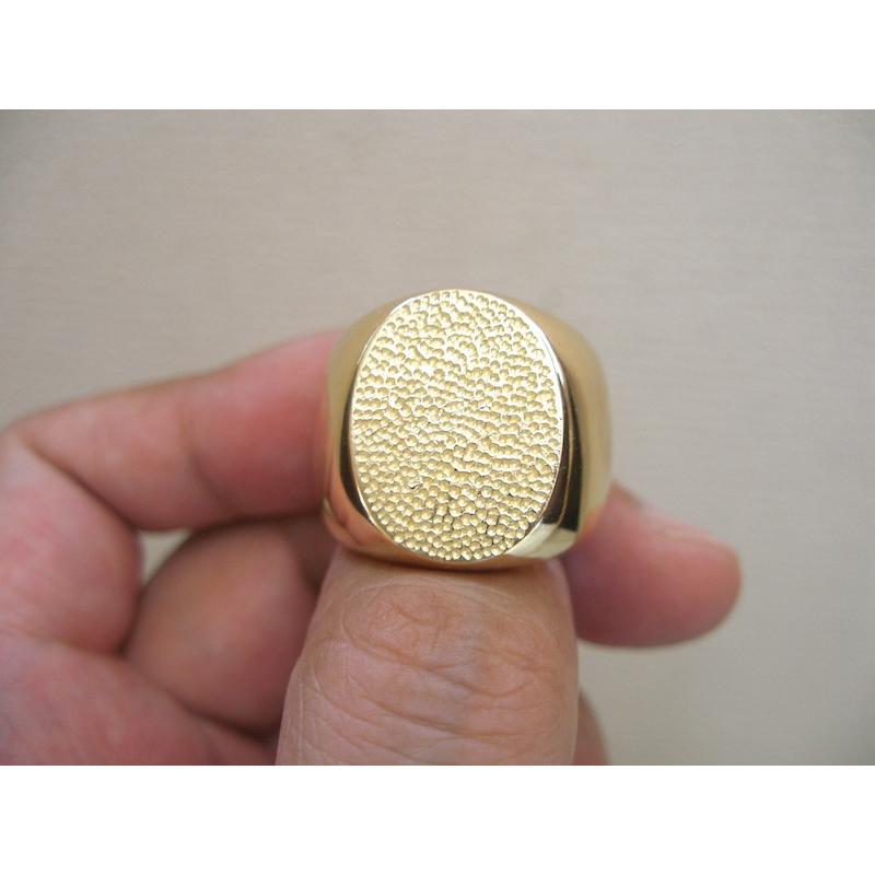 仁尾彫金『楕円のゴールド印台リング3』ハンドメイド167 : epr167g 