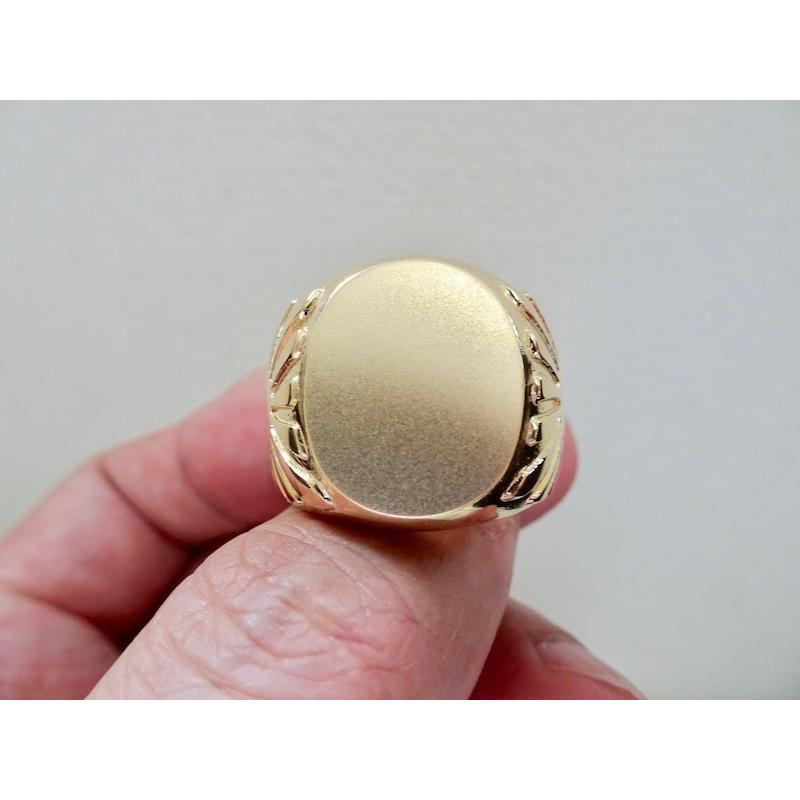 仁尾彫金『太陽のゴールド楕円印台リング』ハンドメイド173 : epr173g 