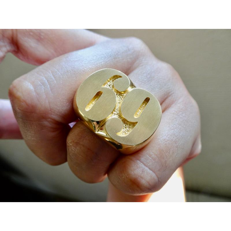 仁尾彫金『ゴールド69リング』ハンドメイド219 : 仁尾彫金 - 通販 