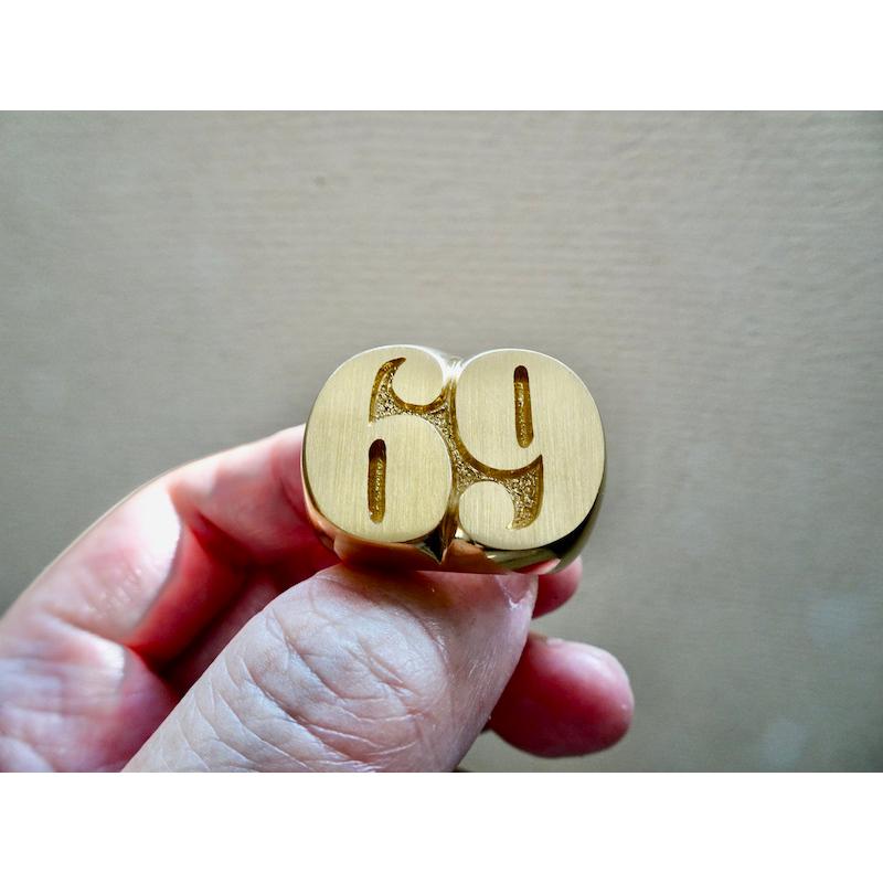 仁尾彫金『ゴールド69リング』ハンドメイド219 : 仁尾彫金 - 通販 
