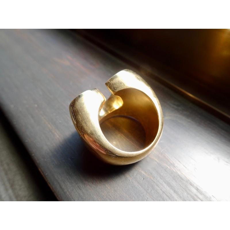 仁尾彫金『ゴールドビッグ馬蹄リング』ハンドメイド230 : epr230g 