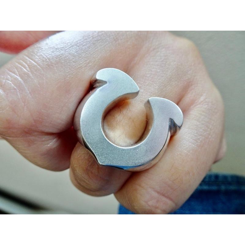 仁尾彫金『プラチナビッグ馬蹄リング』ハンドメイド230 : epr230pt 