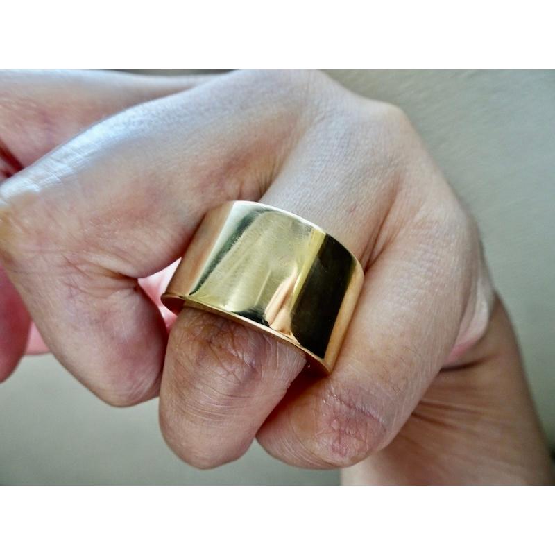 仁尾彫金『ゴールド平打リング、幅1.5cm厚み3ミリ』 : 仁尾彫金  