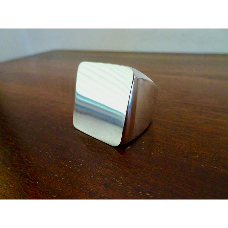 仁尾彫金『ビッグ印台リング、磨き』ハンドメイド523 : 仁尾彫金 