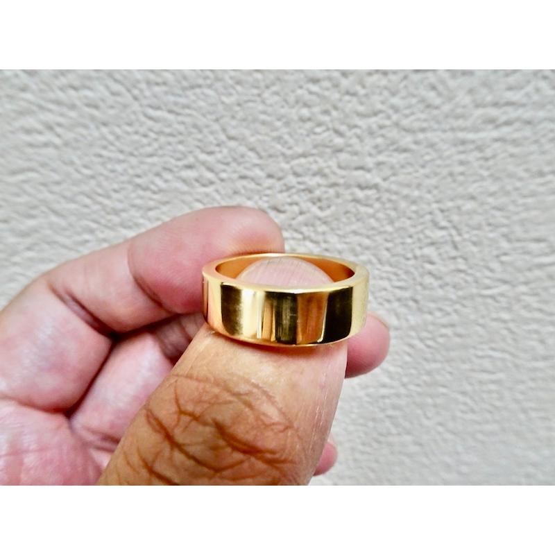仁尾彫金『幅7mm、ゴールド平打リング』ハンドメイド255 : 仁尾彫金 