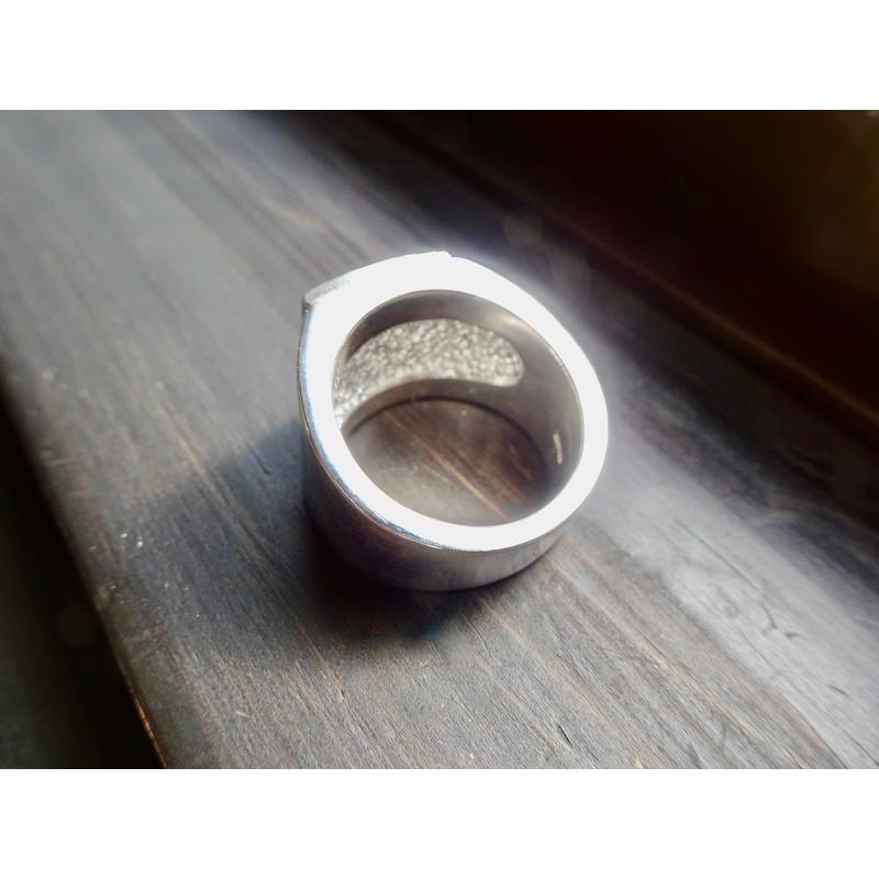 仁尾彫金『ドルマーク、プレート印台リング』ハンドメイド286