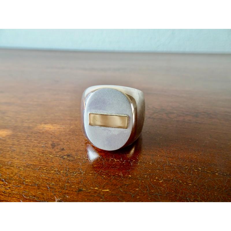 仁尾彫金『k18ステッカー、楕円の印台リング』ハンドメイド313 : 仁尾