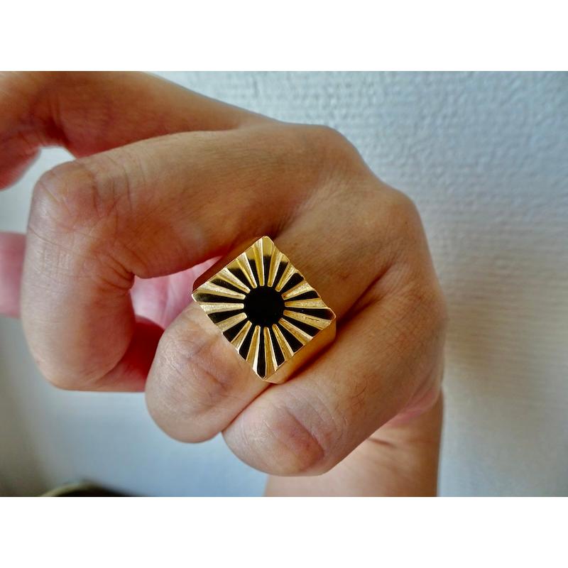 仁尾彫金『k18太陽の印台リング2、磨き』ハンドメイド325 仁尾彫金『k18太陽の印台リング2、磨き』ハンドメイド325 : 仁尾彫金