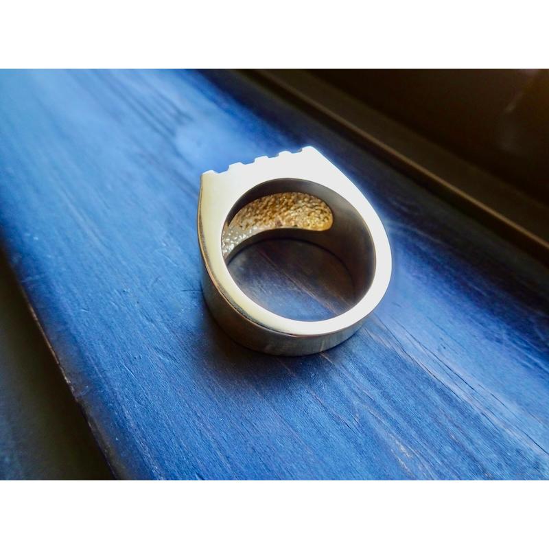 仁尾彫金『k18太陽の印台リング2、磨き』ハンドメイド325 : 仁尾