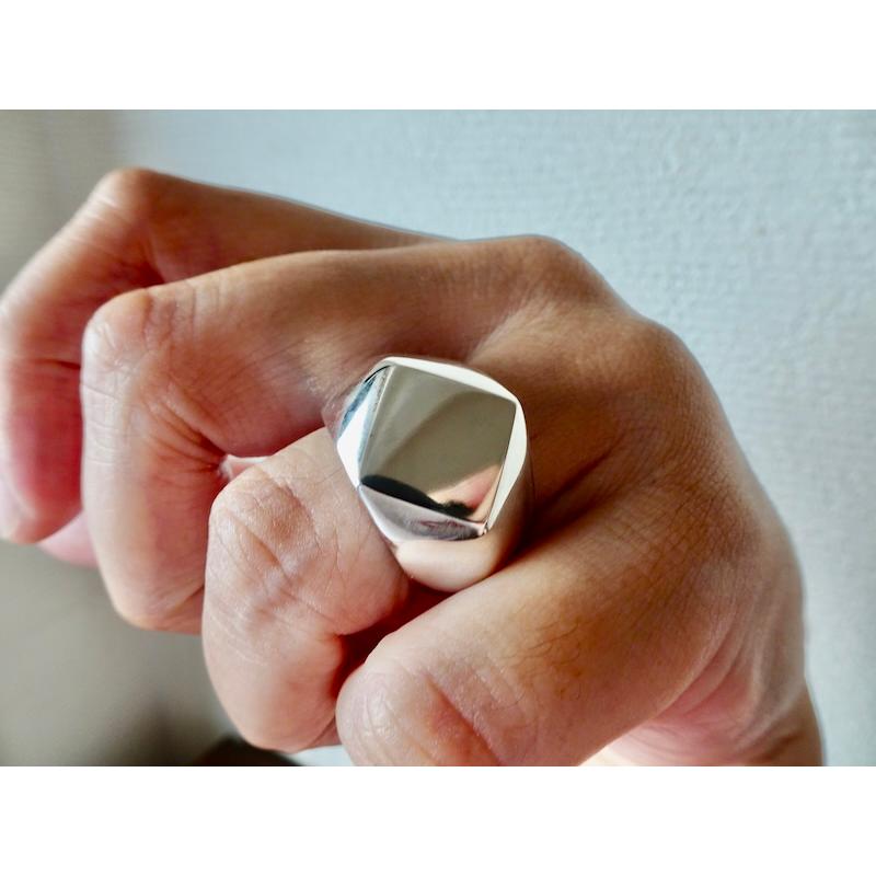 仁尾彫金『菱形印台リング、磨き』ハンドメイド341 : 仁尾彫金 - 通販  