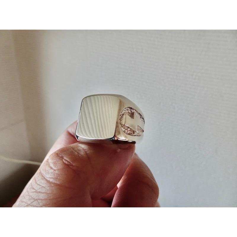 仁尾彫金『プラチナ、サンダー印台リング、磨き』ハンドメイド360 