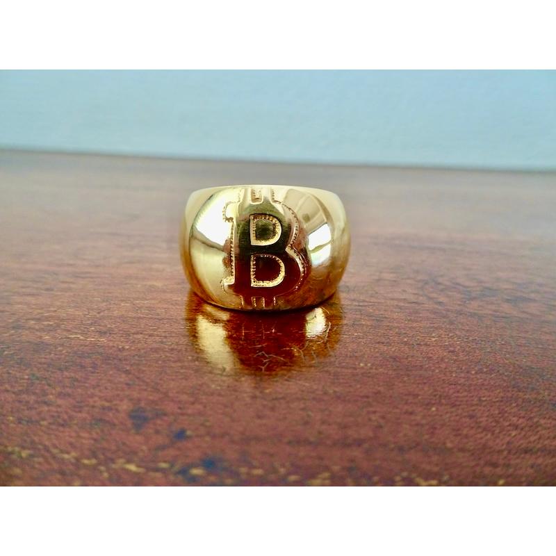 仁尾彫金『ビットコイン甲丸リング』ハンドメイド391b 仁尾彫金『k18一