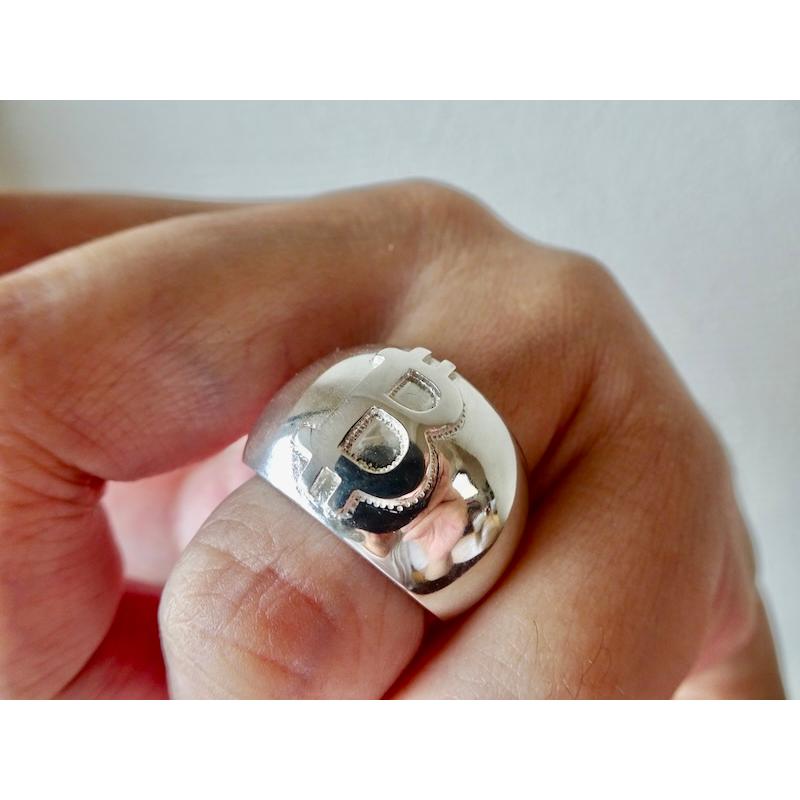 仁尾彫金『ビットコイン甲丸リング』ハンドメイド391 : 仁尾彫金 