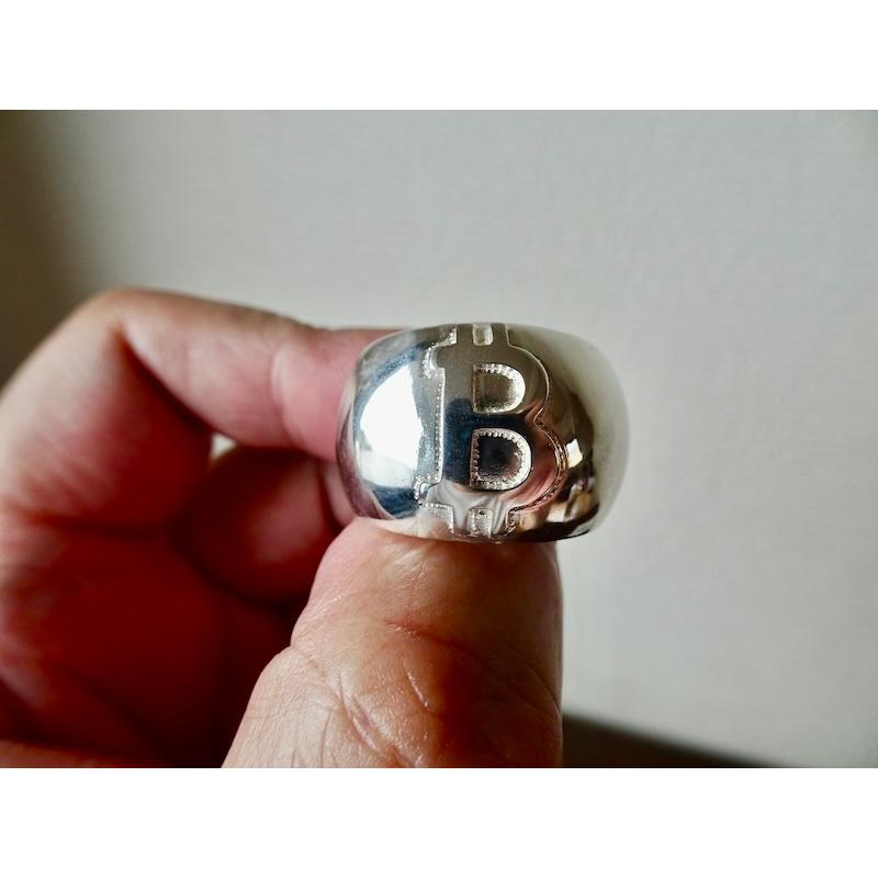 仁尾彫金『ビットコイン甲丸リング』ハンドメイド391 : 仁尾彫金 