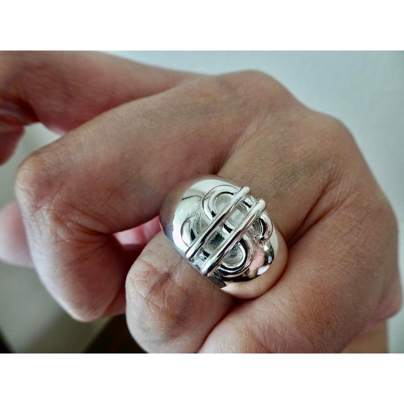 仁尾彫金『ドルマーク甲丸リング』ハンドメイド393b 【公式通販】