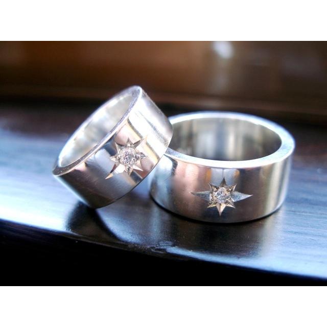 仁尾彫金『一つ星ダイヤ、プラチナ平打リング』ハンドメイド74